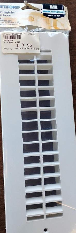 Thetford Floor Register without Damper Part # 55-5306