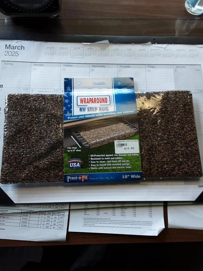 Presto-O-Fit Wraparound Step Rug Brown Colored