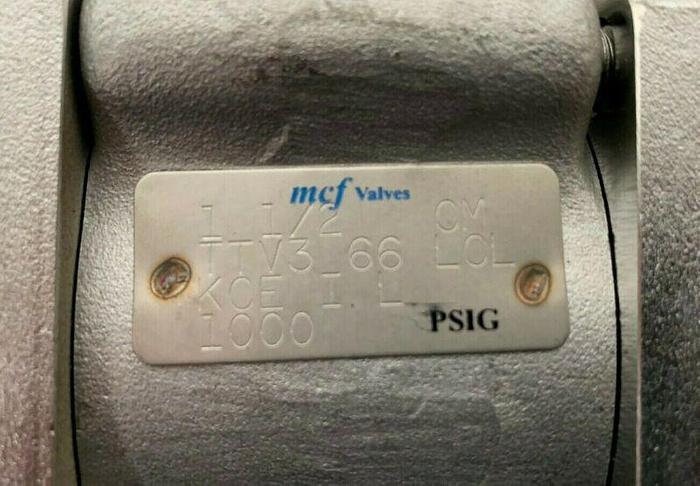 Used MCF TTV366L0L 1.5" Valve, 1000 PSIG