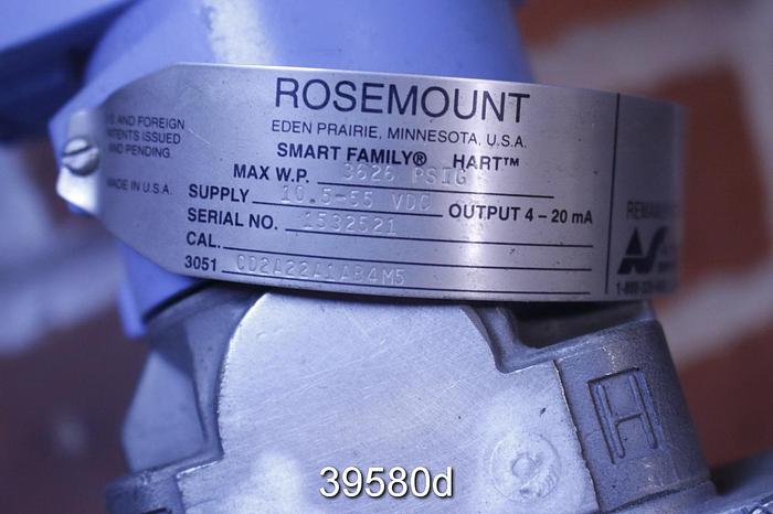 Used Rosemount 3051CD2A22A1AB4M5 Pressure Transmitter #39580