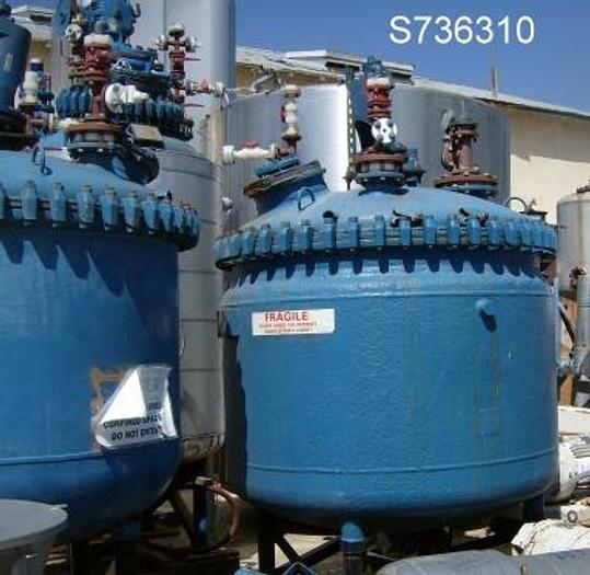 Used Tank, 500 Gallon, Glass Lined, Pfaudler, 5' x 3', Agit, DT/DB, Clamp #S736310