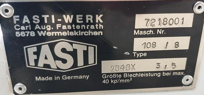 Gebraucht Rundbiegemaschine Fasti 108-20-3,5