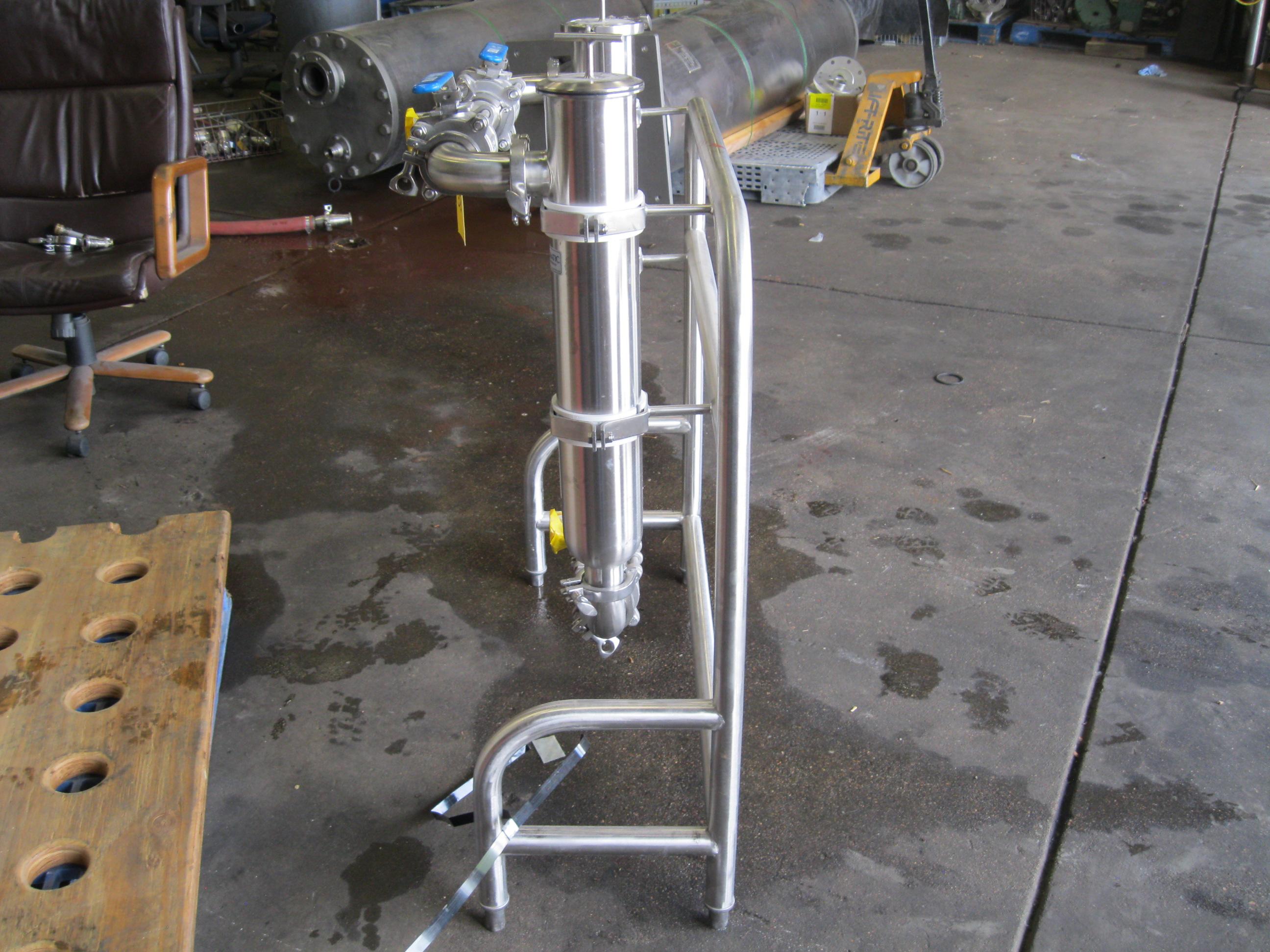 Used SANI-MATIC DUAL FILTER HOUSING (FOR CONTINUOUS FLOW ON STAND)