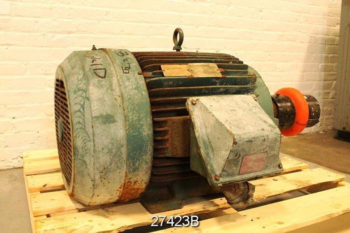 Used Reliance  Ac Motor, 60 Hp, 1775 Rpm, 460V, Frame 364T, S.F. 1.15, 74 Amps, Tefc, 60Hz, 3 Phase, Continuous Duty #27423