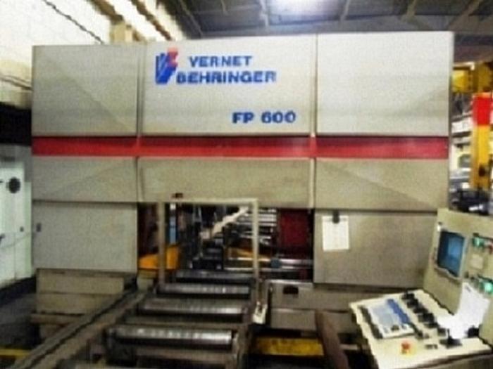 VERNET BEHRINGER FP600 3 HEAD CNC DRILL LINE, 43' INFEED, 40' FRONT CONVEYOR