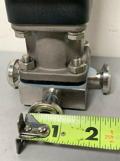 Used ITT Sherotec 3-way Stainless Steel Valve w/ 1" Sanitary Fit & Position Monitor