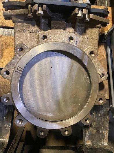 Used 12" FABRI VALVE PNEUMATIC KNIFE GATE VALVE  S/S