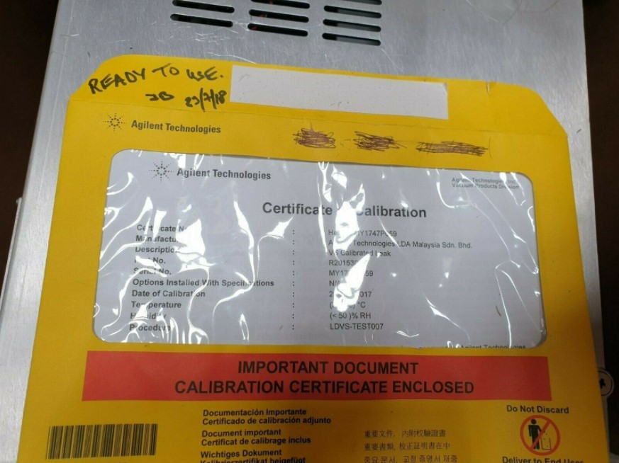 Used AGILENT EXVSC15BU Exchange VS C15, Base Unit, LEAK DETECTOR (RBD8.3MPALLET)2