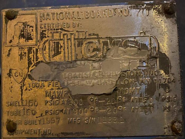 Used CMS SHELL AND TUBE HEAT EXCHANGER