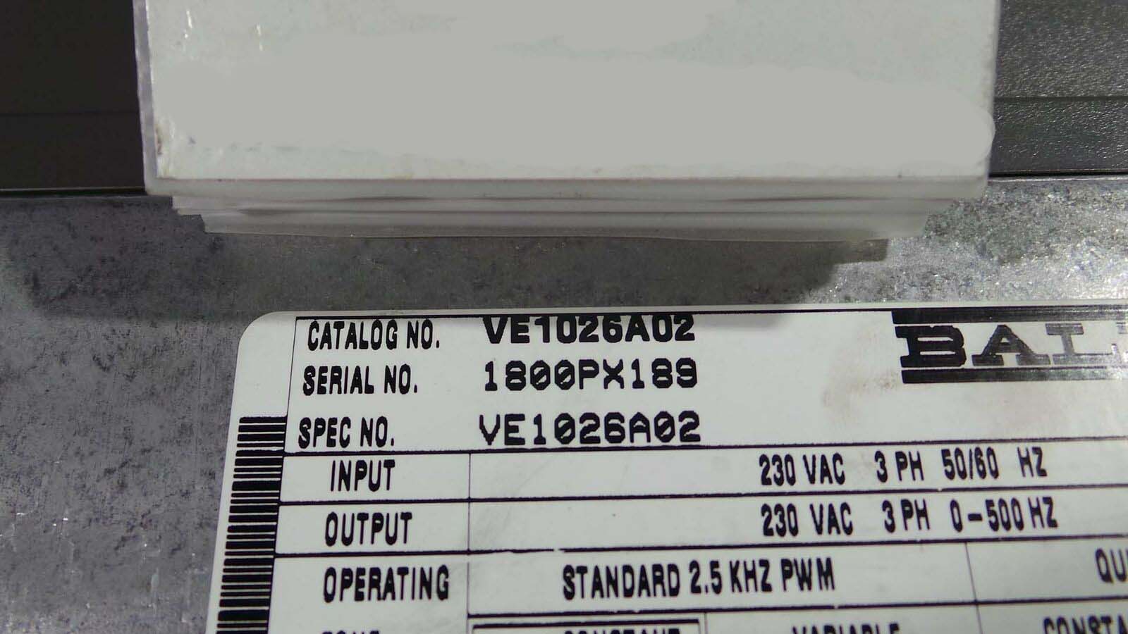 Used Blador VE1026A02 Controller, VE102602 / Vector Drive /