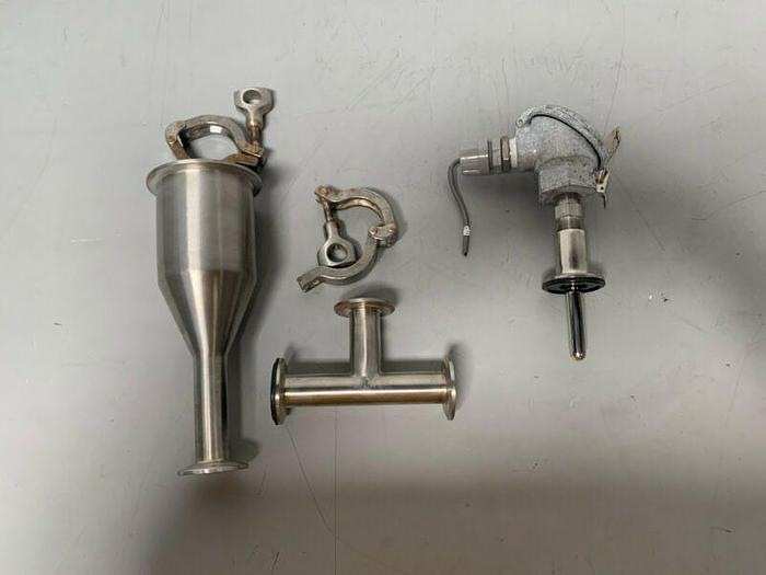 Used Sensortec RTBGL-KW03Q-56 Temperature Probe w/ Piping & 2"/3.5" Sanitary Fittings