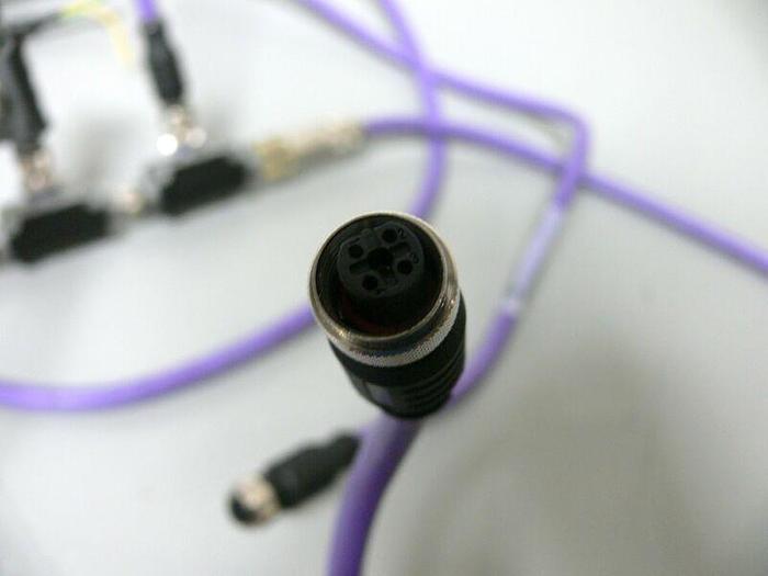 Used Lot of 3 - 3-way 5-pin Connectors w/ 4 Turck Profibus Type 455 Cables