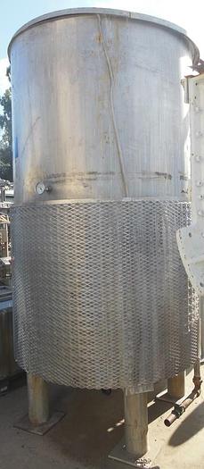 Used Tank, 1,150 Gallon, S/st, Jkt, Vertical, 5' x 8', FT/DB #S742737