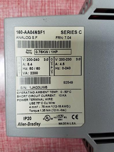 Used Allen-Bradley 160-AA04NSF1 Ser C UPS RED!