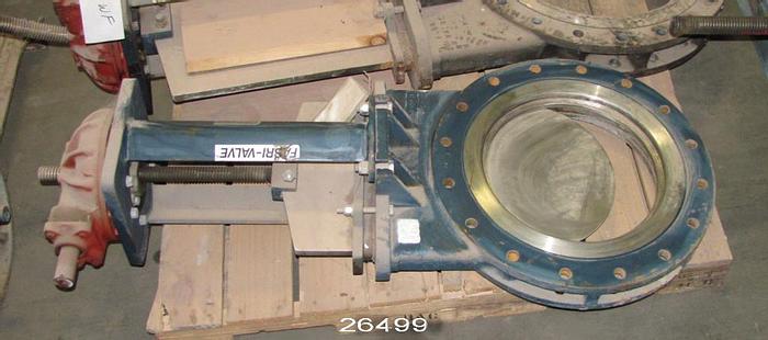 Used Fabri K71ND 16" Manual Knife Gate Valive, Cast Iron Body, 316 Stainless Steel Gate And Seat With Geared Manual Actuator, Figure C37L, 150 Psig Cwp -20F/150F #26499