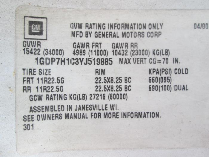 Used 2000 GMC C8500