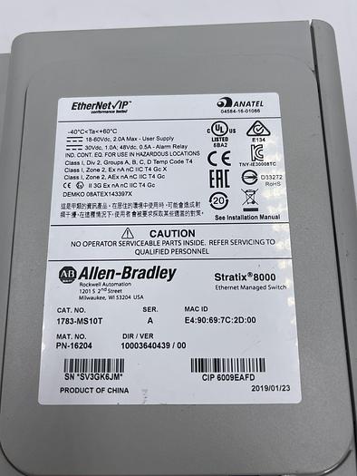 Used Allen-Bradley 1783-MS10T Ser A
