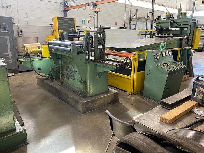Used 36" x 4" x 20,000lb. Loopco/Yoder Loop Slitting Line: S-304