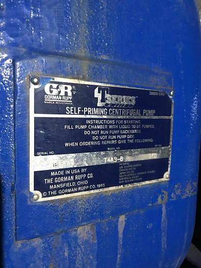 Used GORMAN-RUPP self-priming centrifugal pump, type T4A3-B