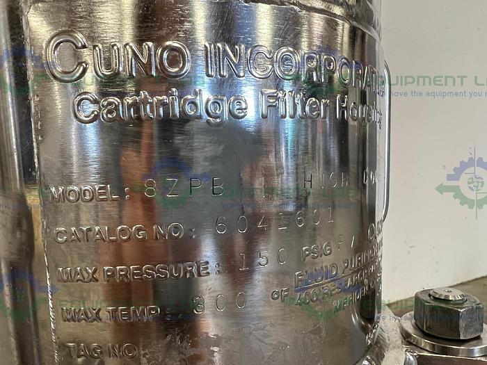 Used Cuno 8ZPB Stainless Steel Lenticular Filter Housing 150 PSI @ 300 °F