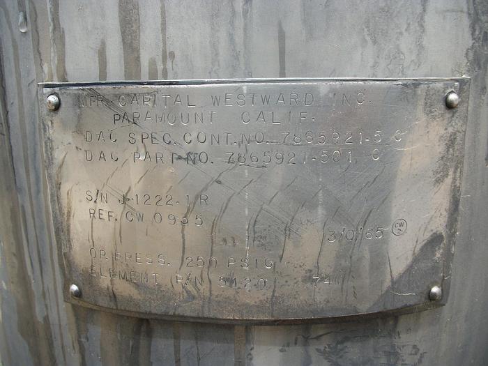 Used Filter, Cartridge, S/st, 10" X 26-1/2", Capital (2) #S371996