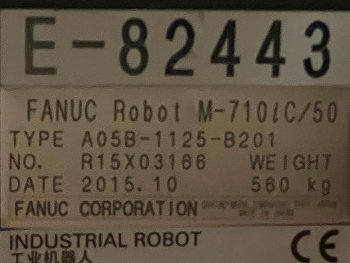 Used FANUC M710IC/50 6 AXIS ROBOT 50KG X 2,050 MM H-REACH WITH R30IB CONTROLLER NEW 2015
