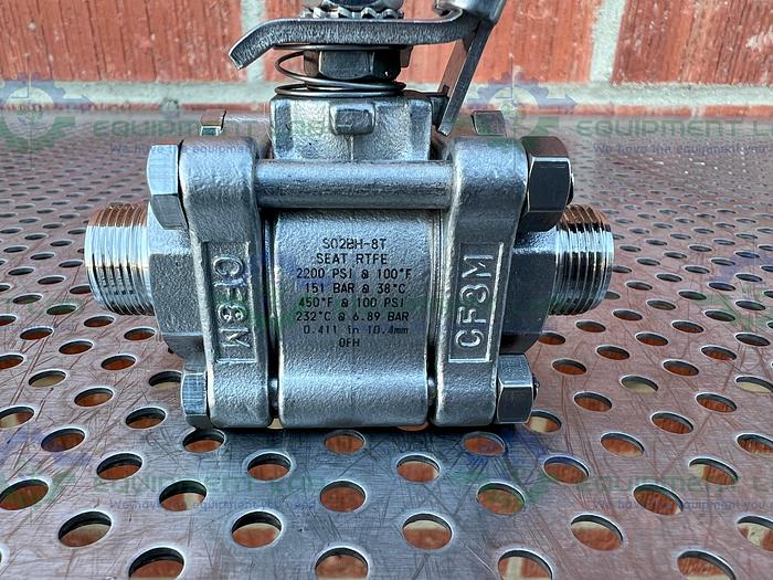 Used Hylok  S02BH-8T Ball Valve w/ 3/4" Threaded Fitting