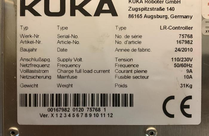 Used KUKA COLLABORATIVE  LBR 7 AXIS IIWA IV+ 7KG X 790R ROBOT WITH LR KUKA CONTROLLER