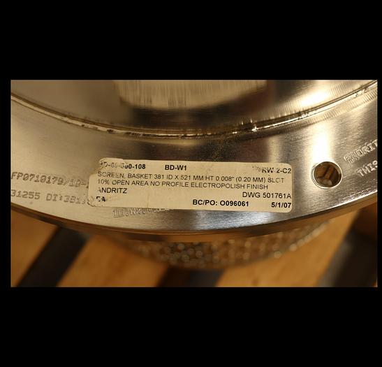 Refurbished Bird 200 Centriscreen Pressure Screen Basket #44577