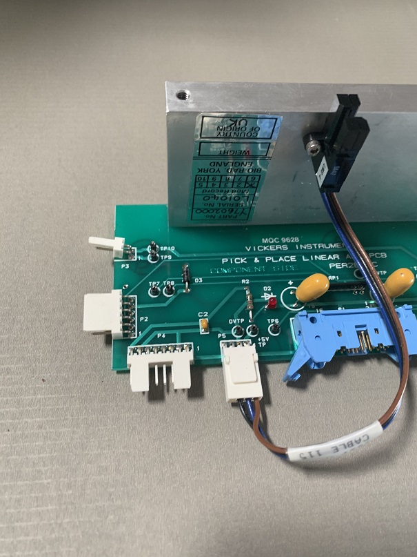 Used Bio-Rad Y7602000 Vickers Instruments Pick & Place Linear Arm PCB PER2B00C