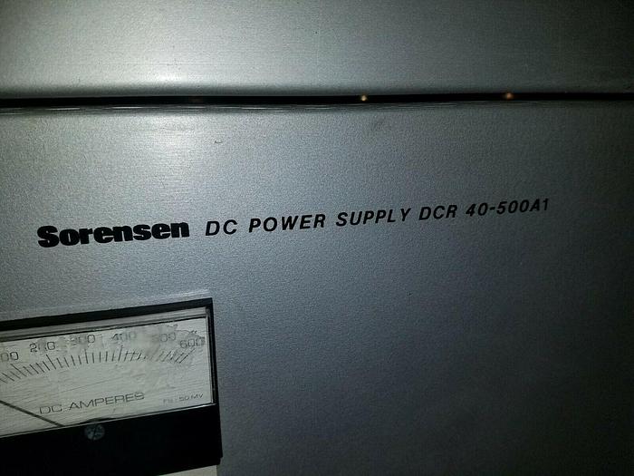 Used Sorensen DC Power Supply DCR 40 - 500A1 in Unknown Condition