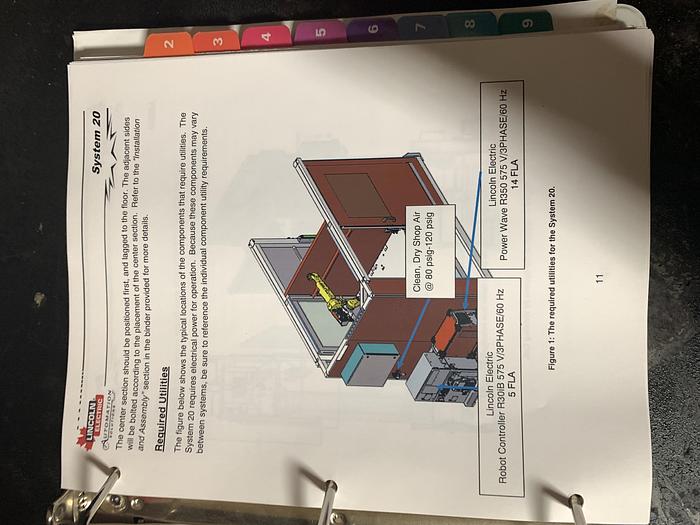 Used LINCOLN ELECTRIC SYSTEM 20 MIG WELDING CELL WITH FANUC ARCMATE 100IC ROBOT AND R30iB CONTROLLER