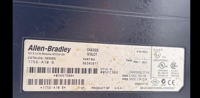 Used Allen-Bradley 1756-PB72/C , 1756-A10 Ser B 