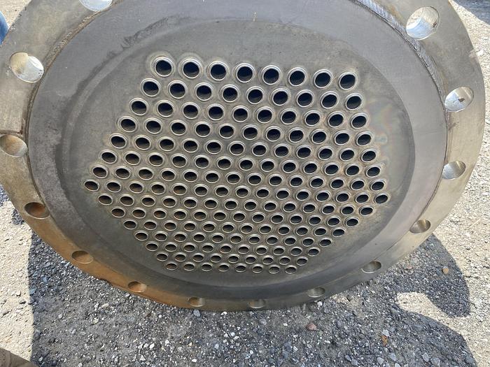 Used Used Titan Metal Fabricators Inc.  approximately 340 sq ft. 316L/Tantalum vertical shell and tube heat exchanger