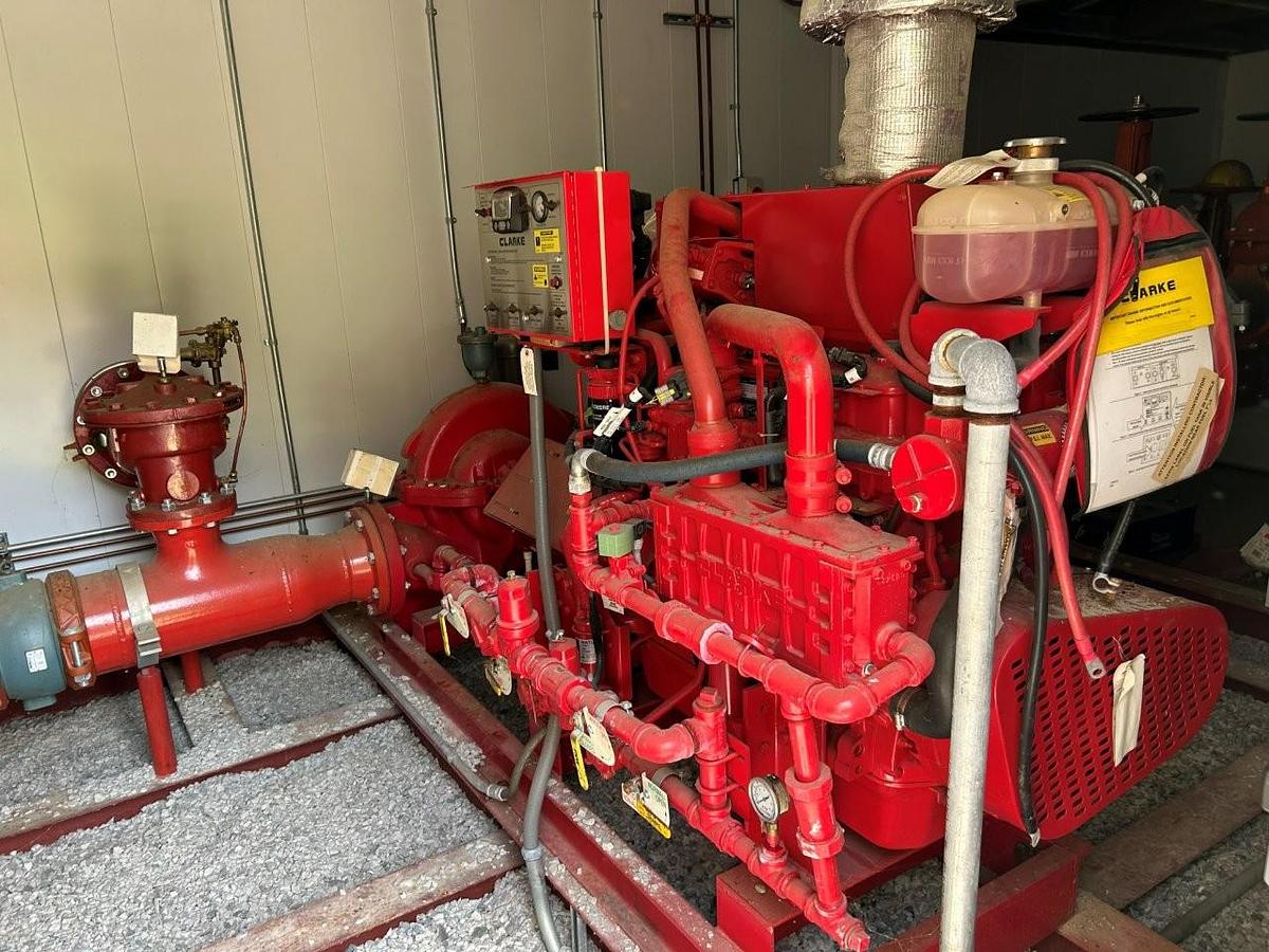 Unused Complete Diesel Fire Pump System in skidded Building