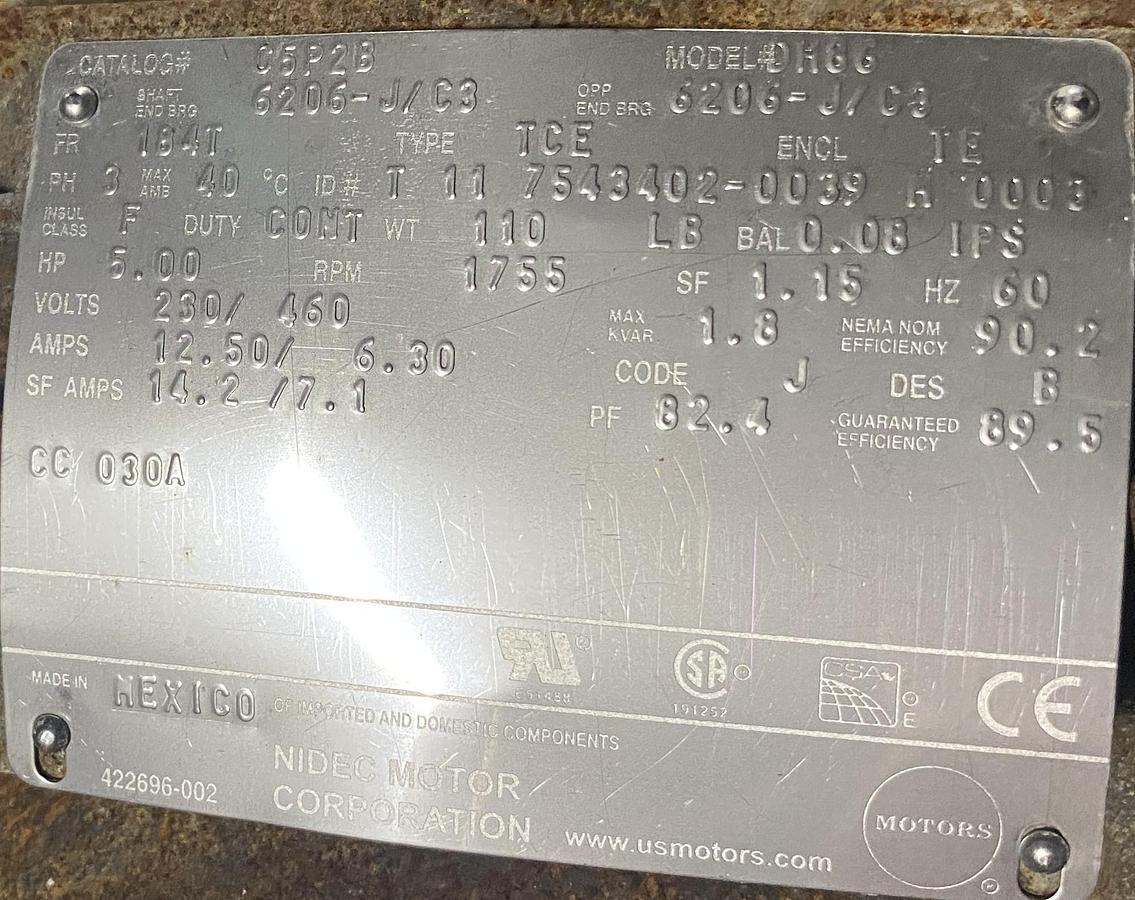 Used Used Tri-Clover sanitary Rotary Pump Model PR125-3-UC4-ST-S