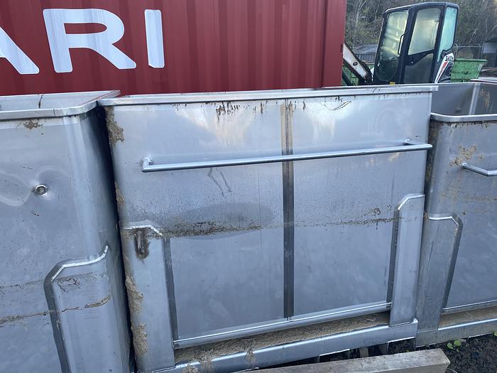 Used Used Tote Systems approximately 650 gallon stainless steel square bin