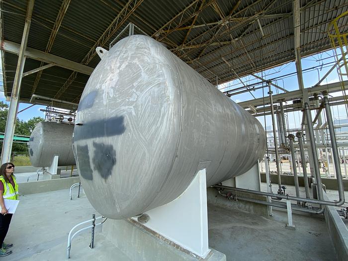 Used Used Industrial Metal Works Inc.  approximately 7000 gallon stainless steel horizontal storage tank