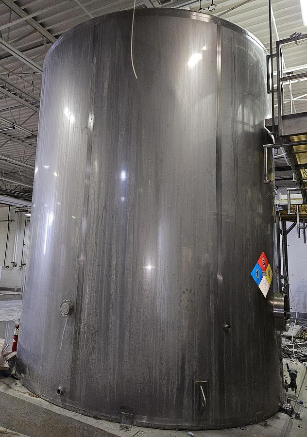 Used Used Feldmeier 14,000 gallon 304 stainless steel sanitary storage tank.