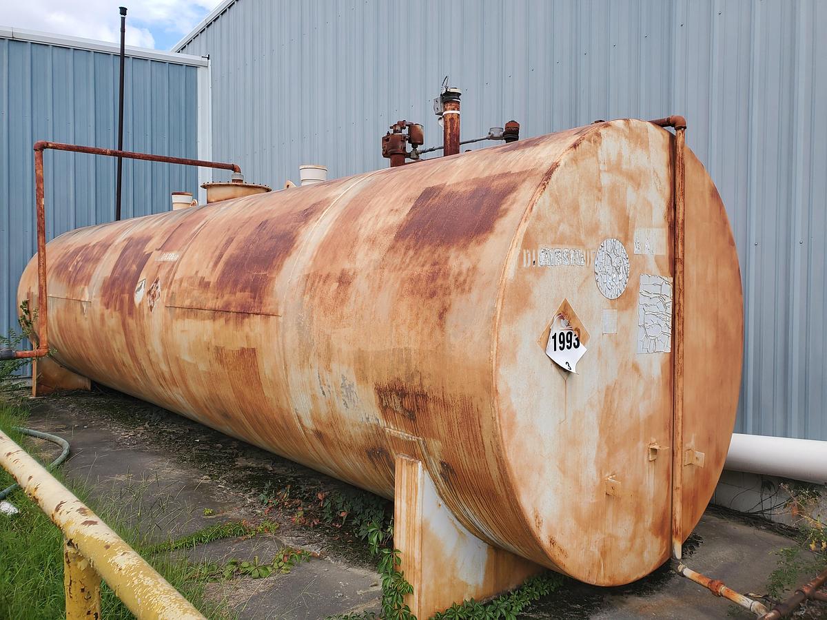 Used Used Alabama Tank approximately 10,000 gallon carbon steel double-walled horizontal storage tank.