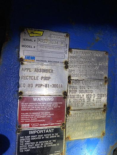 Used Used Weir Warman 800 TYGSL Horizontal slurry pump