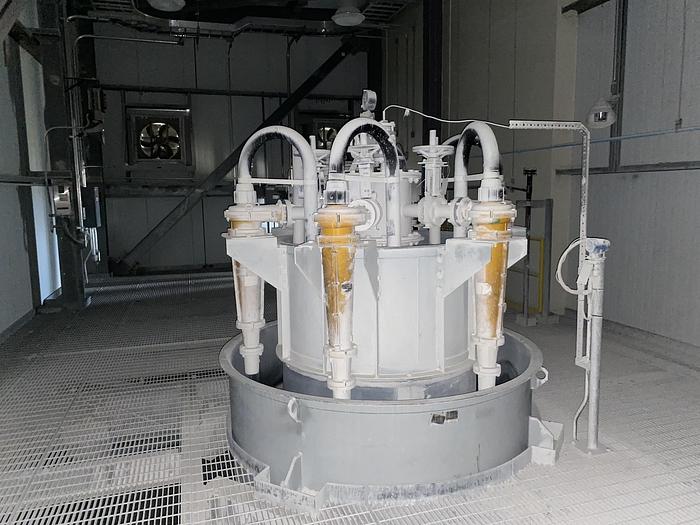 Used Used Weir Warman hydrocyclone arranged in a radical manifold “canister system” design