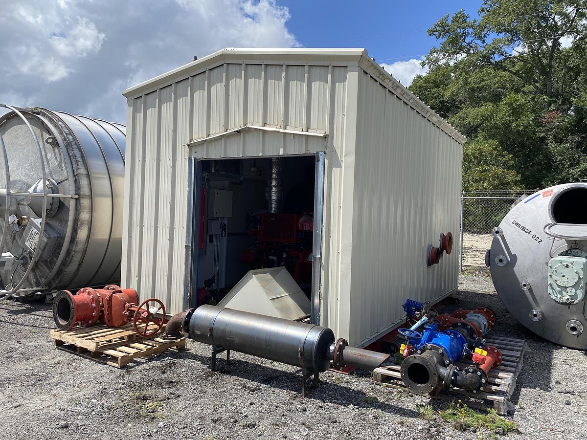Unused Complete Diesel Fire Pump System in skidded Building