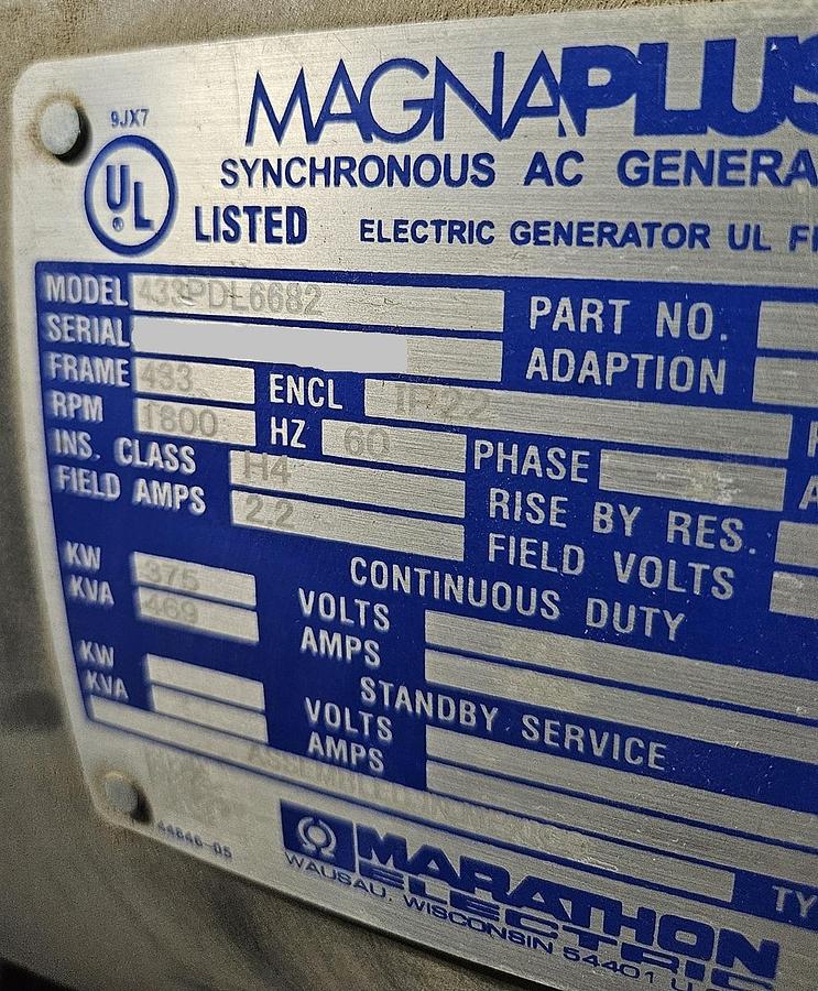 Unused Martin Energy Group Generator Model MEG S1225B 335 KW Methane Gas Generator System