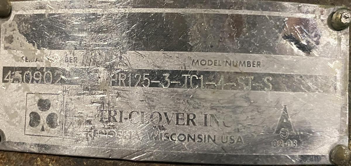 Used Used Tri-Clover sanitary Rotary Pump Model PR125-3-TC1-4-ST-S.