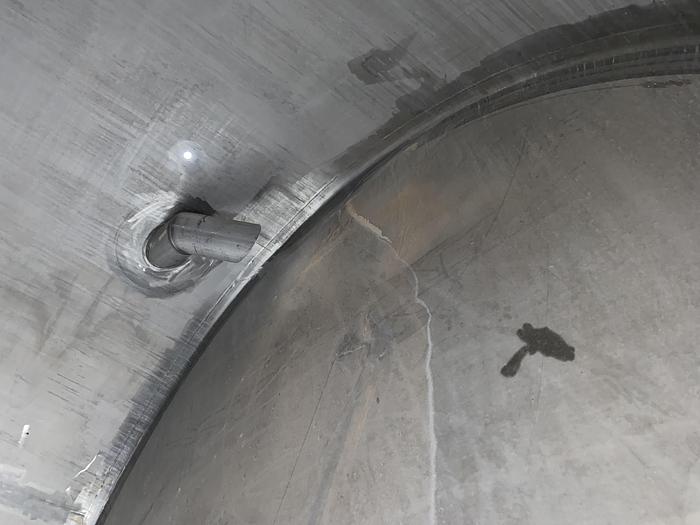 Used Used Wolfe Mechanical approximately 10,000 gallon 304L stainless steel vertical tank