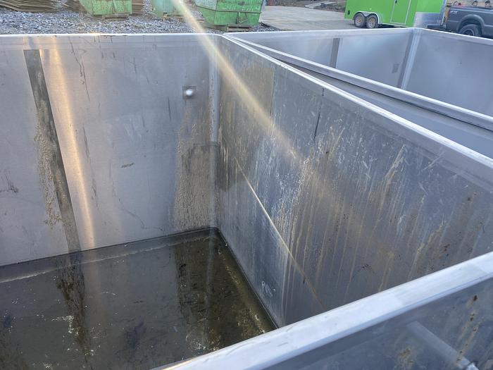 Used Used Tote Systems approximately 650 gallon stainless steel square bin