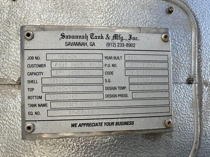 Used 2004 Savannah Tank & Mfg. Inc.
