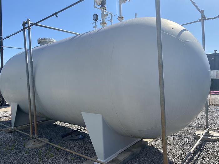 Used Used Horton Pressure Vessel built by Chicago Bridge and Iron Works approximately 12,0000 gallon carbon steel horizontal pressure tank