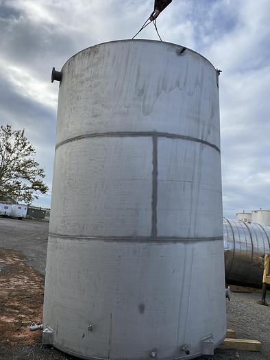 Used Used Wolfe Mechanical approximately 10,000 gallon 304L stainless steel vertical tank